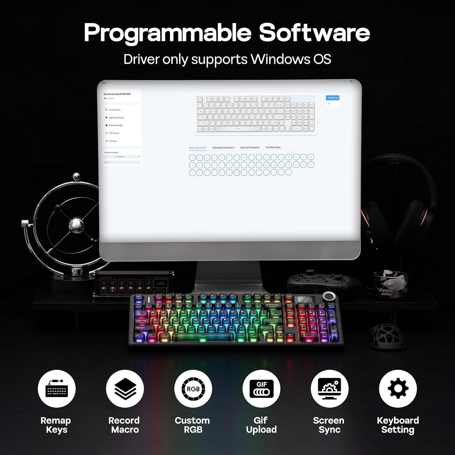 Thumbnail 6 de EPOMAKER Aula F99 MAX Wireless Mechanical Keyboard with Smart Screen and Knob