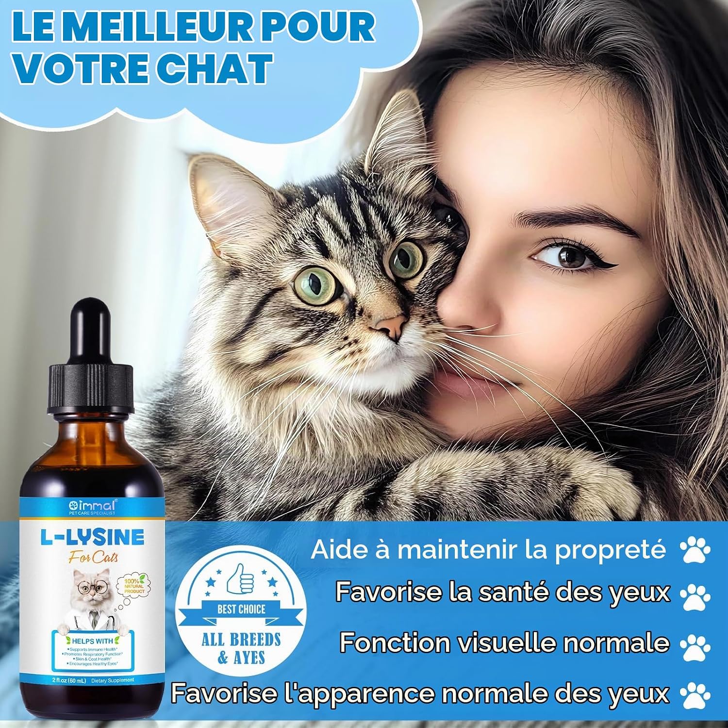Thumbnail 6 de Onznoz Lysine Cat L-lysinedruppels voor katten, 60 ml