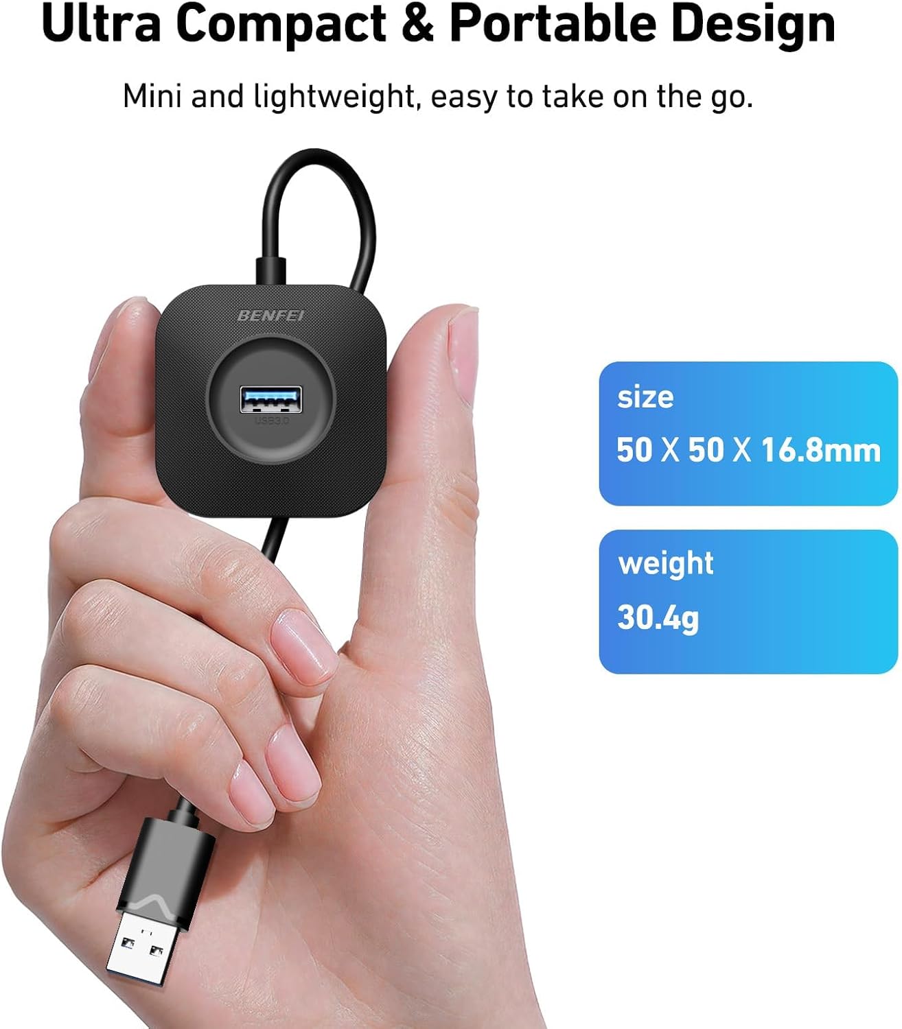 Thumbnail 5 de BENFEI Hub USB 3.0 a 4 porte con 5 Gbps: espansione semplice per PC, laptop e console