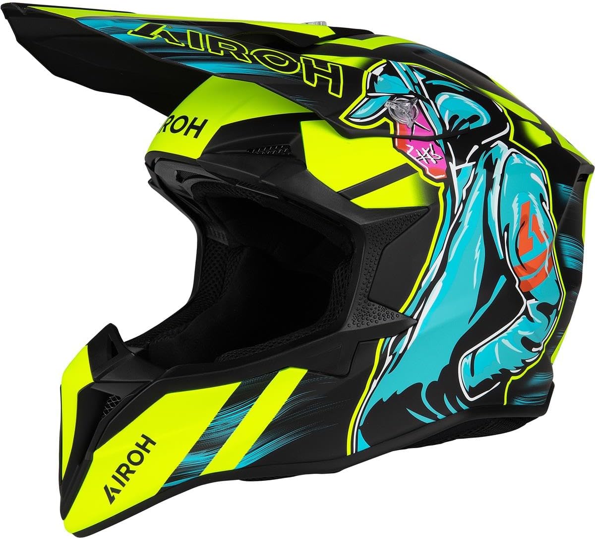 Detalle 2 de AIROH WRAAAP CYBER RED MATT XXS – Integraler Motorradhelm, ECE 2206