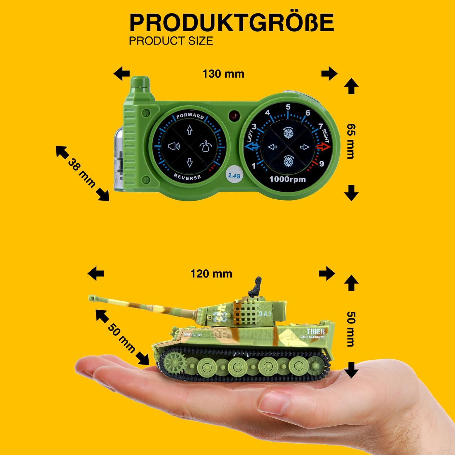 Thumbnail 5 de GOODS+GADGETS® Tiger I RC-stridsvagn i skala 1:72 med roterande torn, ljud och ljus
