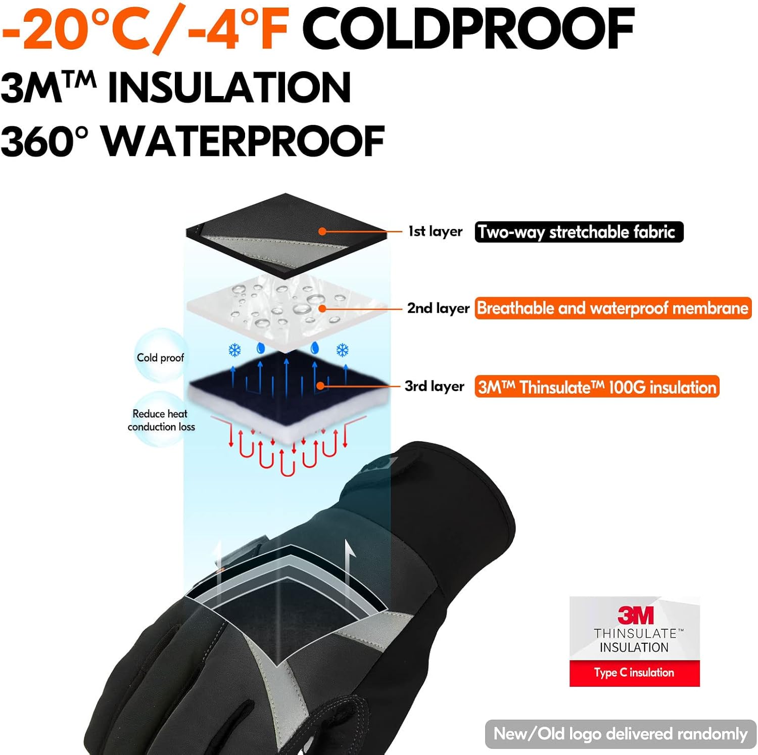 Thumbnail 1 de Vgo Winter Waterproof Work Gloves 3M Thinsulate 🧤