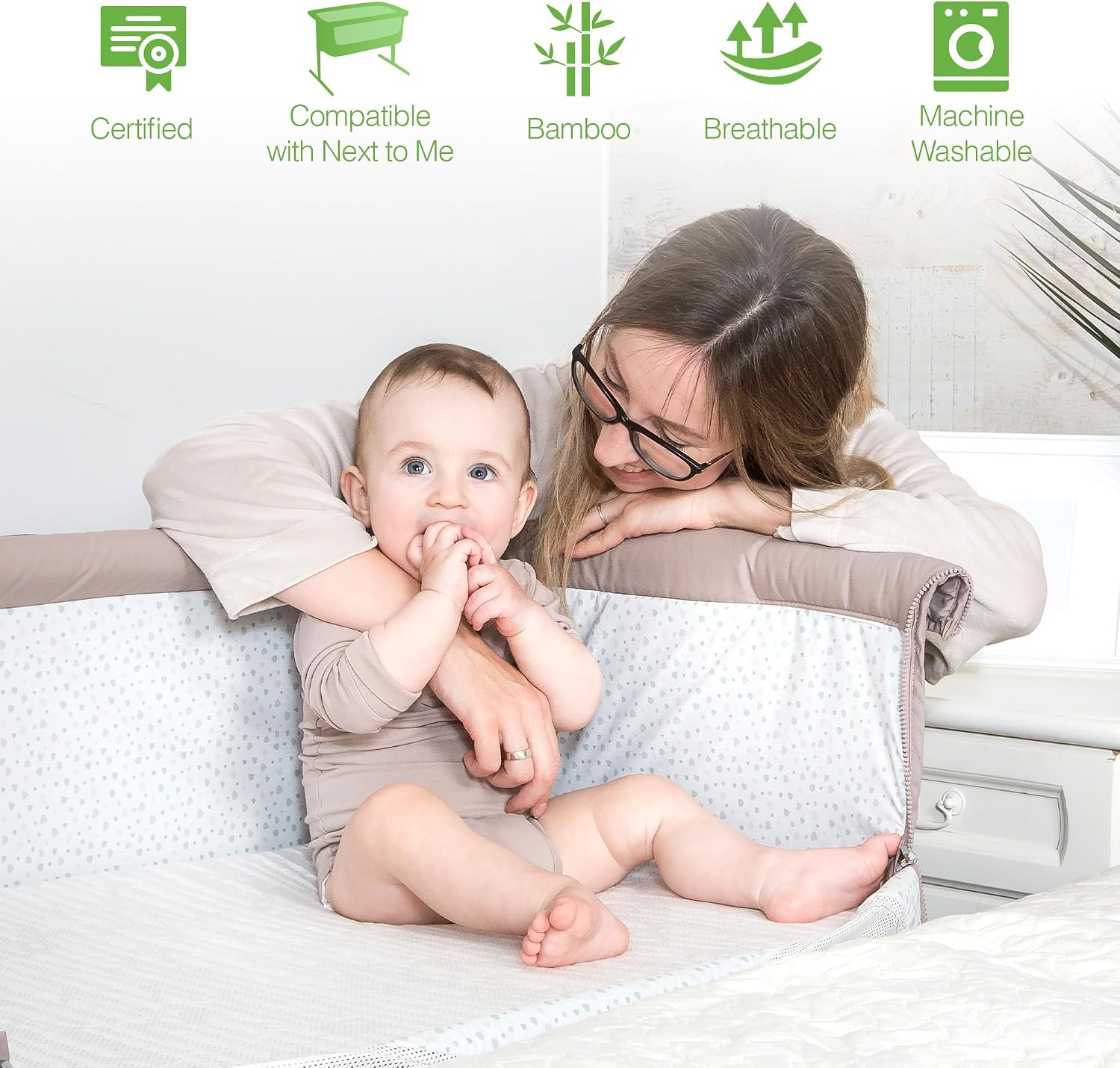 Thumbnail 3 de Next To Me Bedside Crib Mattress 50x83 cm with Super Soft Bamboo Cover