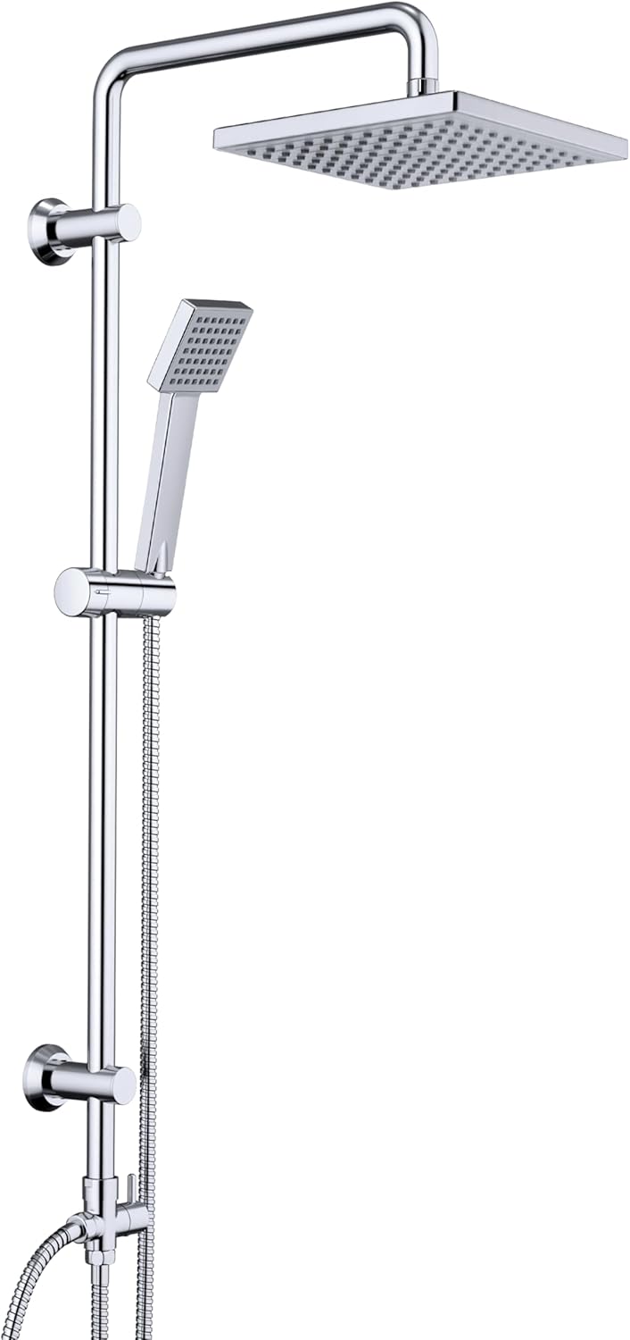 Thumbnail 6 de JOHO Colonna Doccia in Acciaio Inox – Set completo con mensola e soffione a pioggia, D30 cm