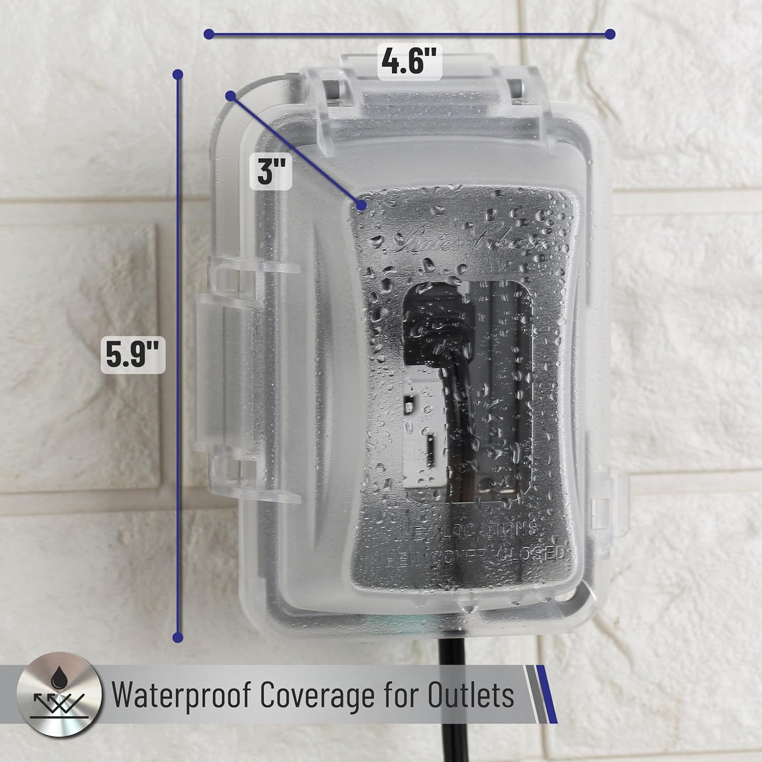 Thumbnail 2 de Bates Choice KEZV003B434VQ Weatherproof 1-Gang Outlet Covers, 3-Pack