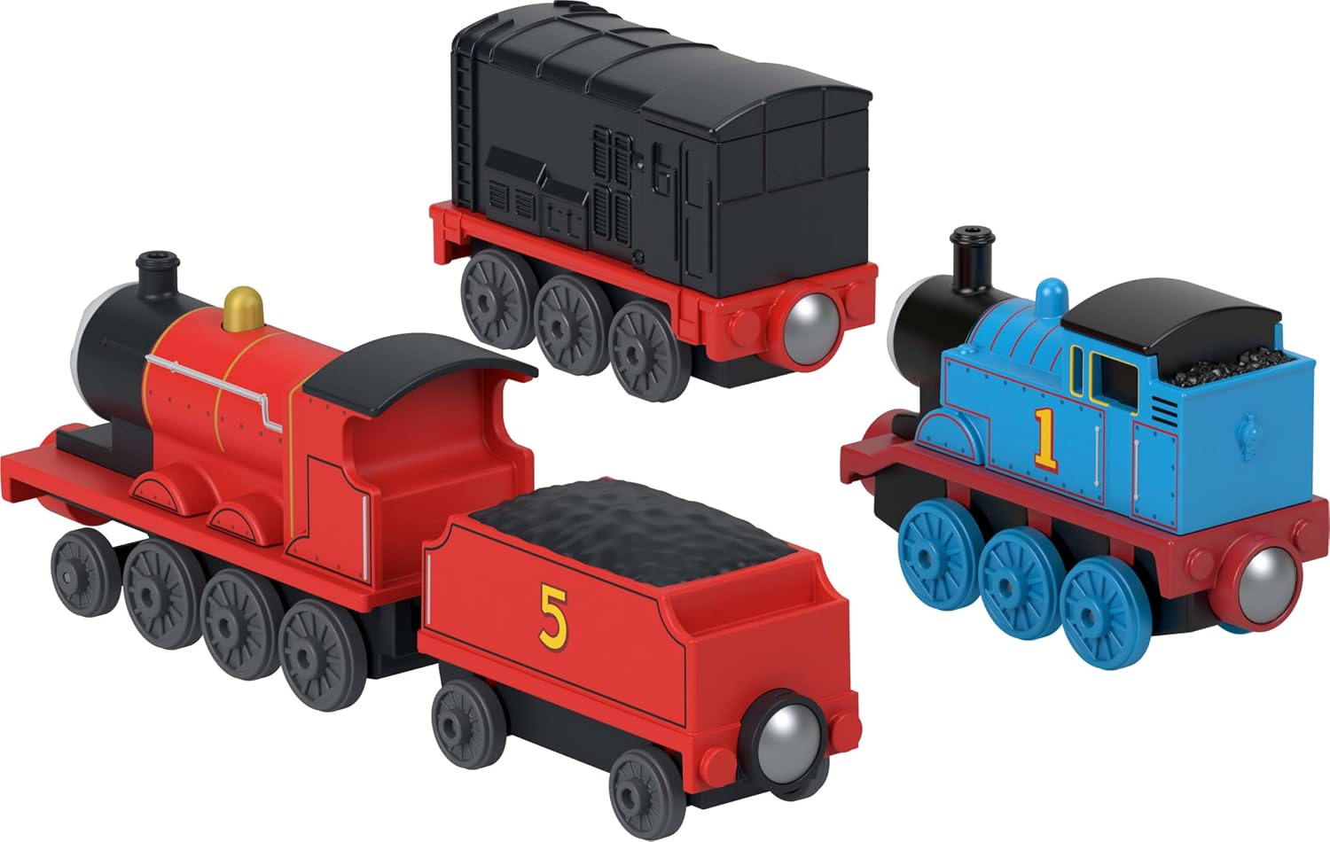 Detalle 1 de THOMAS & FRIENDS JLB74 Thomas, Diesel & James Train Set with Magnetic Connectors