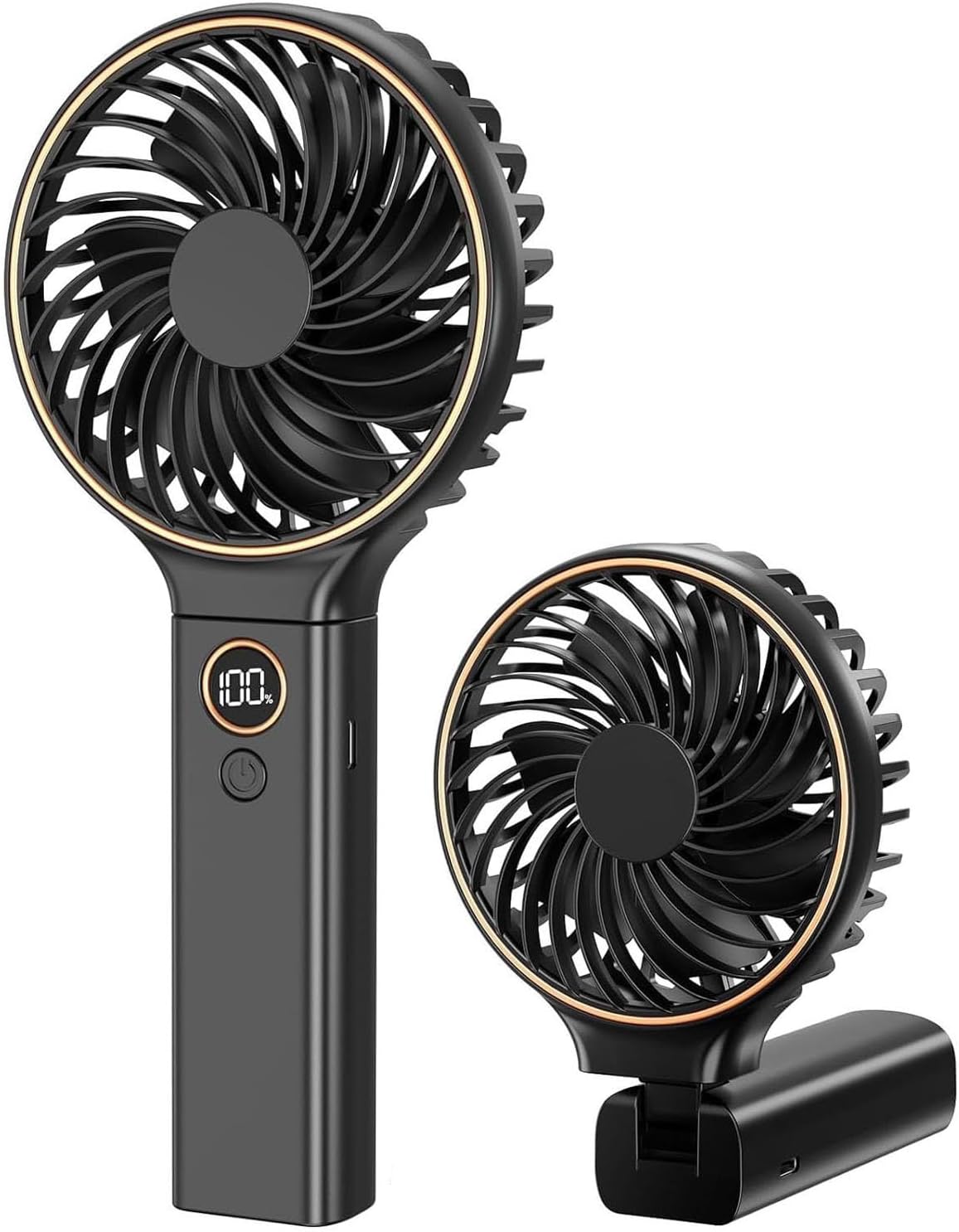 Detalle de FGHB Hand Held Fan: Compact USB Rechargeable Personal Fan with LED Display