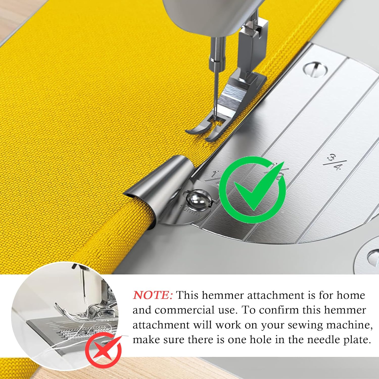 Detalle de TIGARI Hem Foot (4pcs)7-10mm Rolled Hem Presser Foot Set