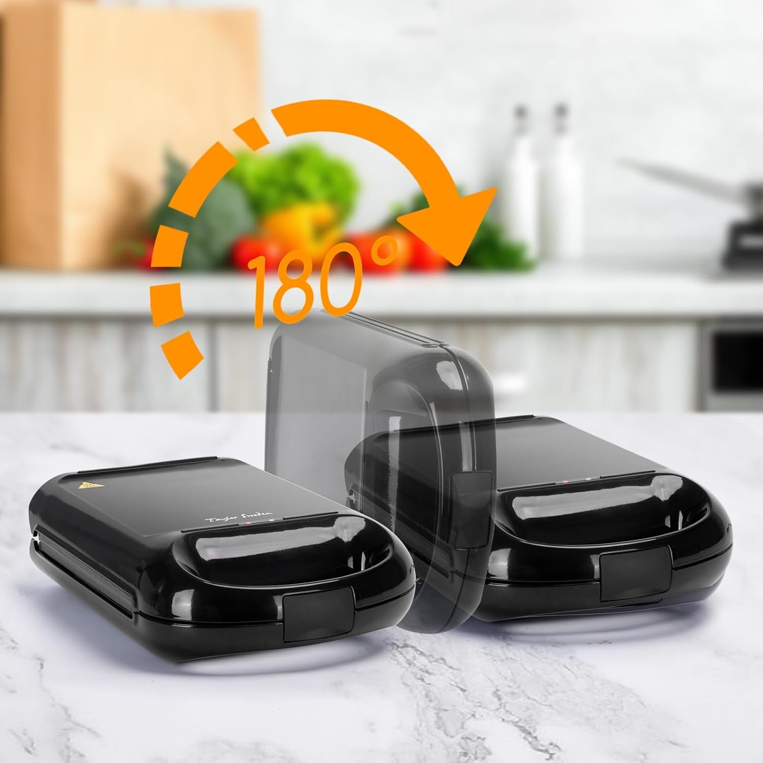 Thumbnail 5 de Taylor Swoden Bruno 3‑in‑1 Sandwichmaker mit Waffeleisen- und Grillplatte, 1200 W (für 4 Sandwiches) – herausnehmbare Antihaftplatten