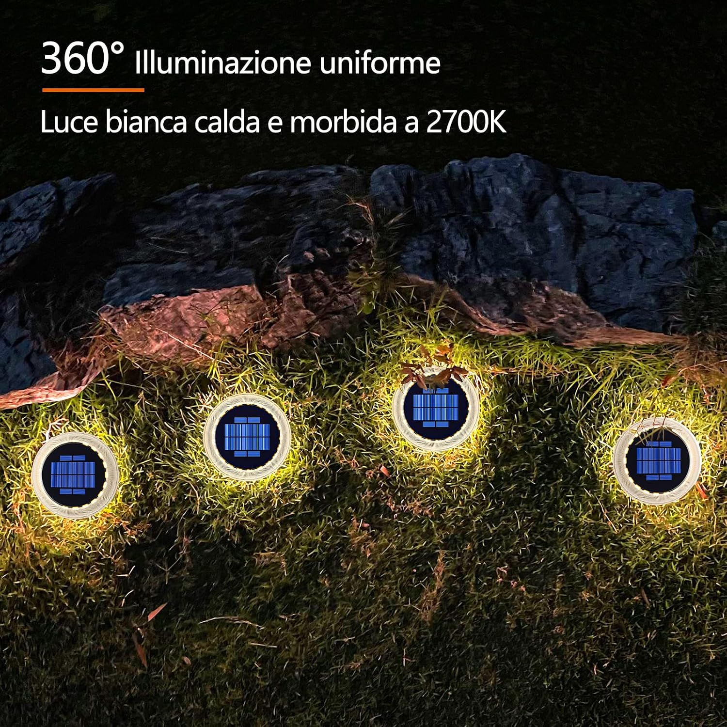 Detalle 1 de YiLaie Luci solari esterno 2700K IP68, 6 pezzi
