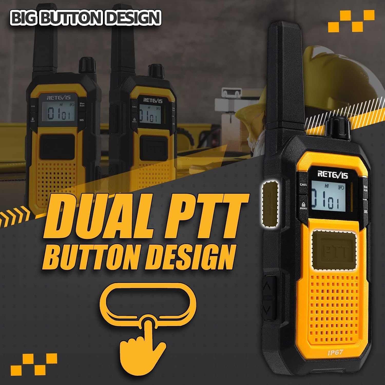 Thumbnail 1 de Retevis RB48 Long Range Walkie Talkies 20hr Battery