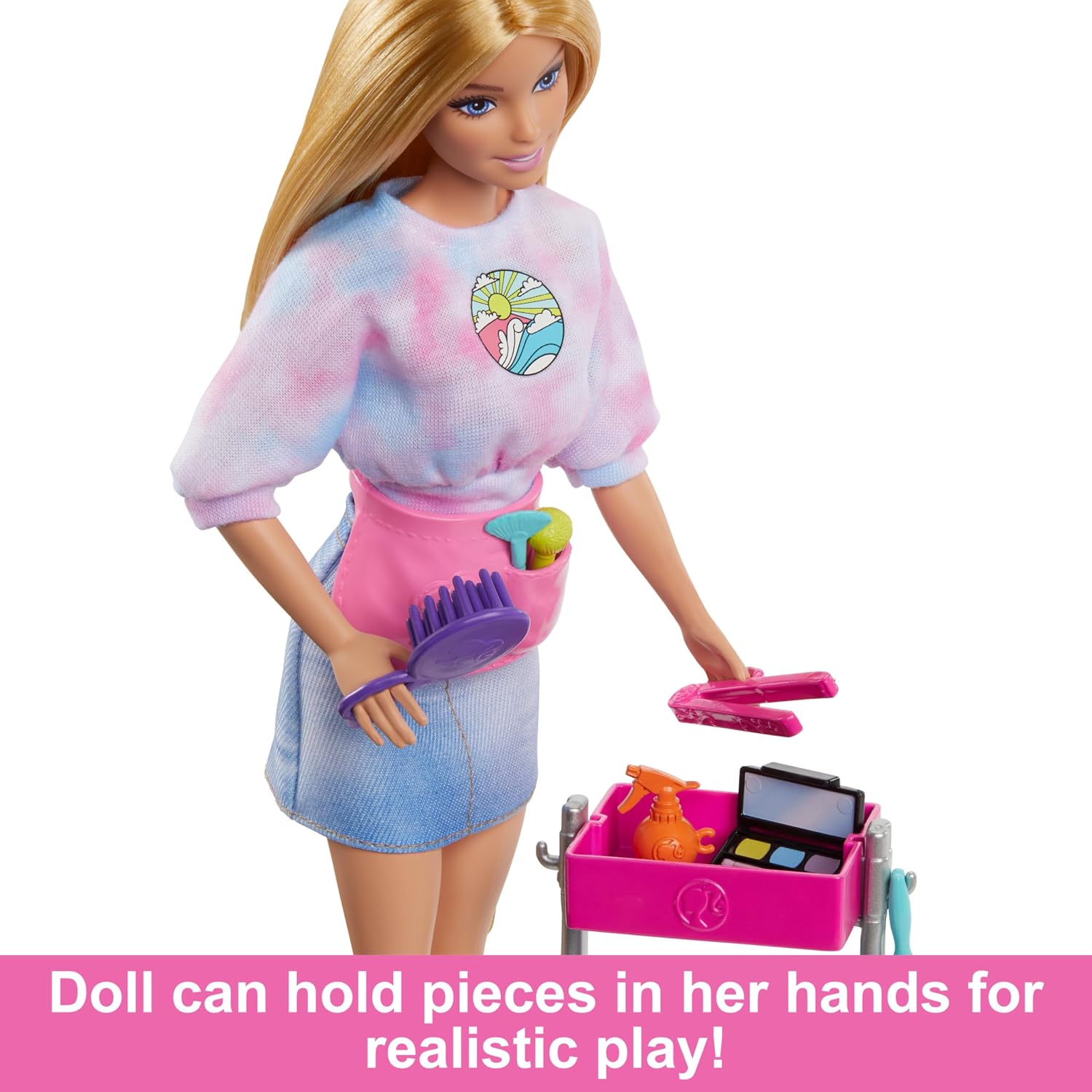 Detalle de Barbie HNK95 Poupée styliste Malibu avec 14 accessoires