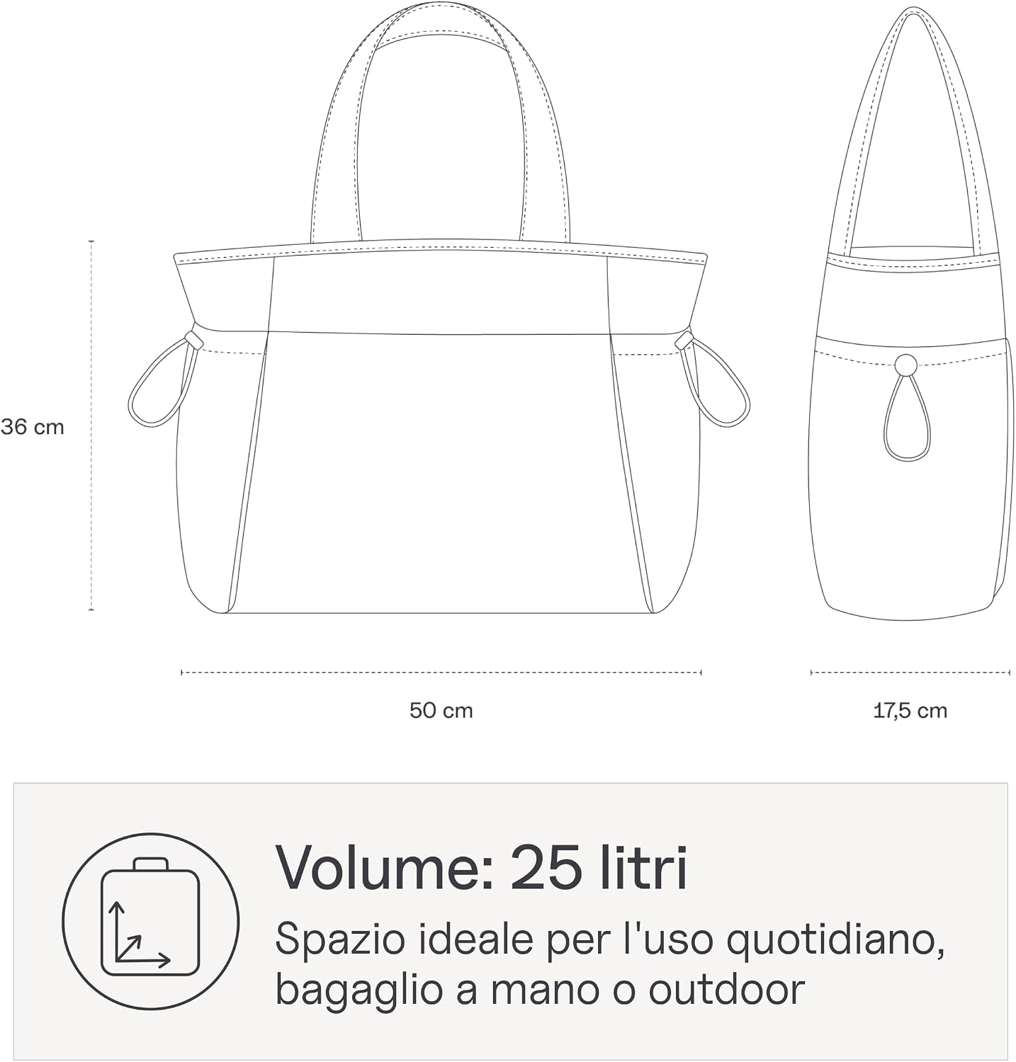 Thumbnail 6 de Kapten & Son Hellvi Shopper nero 25 L: borsa università e viaggio con compartimenti intelligenti
