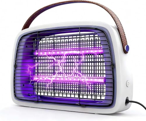 Detalle de WUEAOA Insektenvernichter elektrisch mit 2×6W UVA LEDs, IPX4, 3800V – Wandmontage, chemiefrei