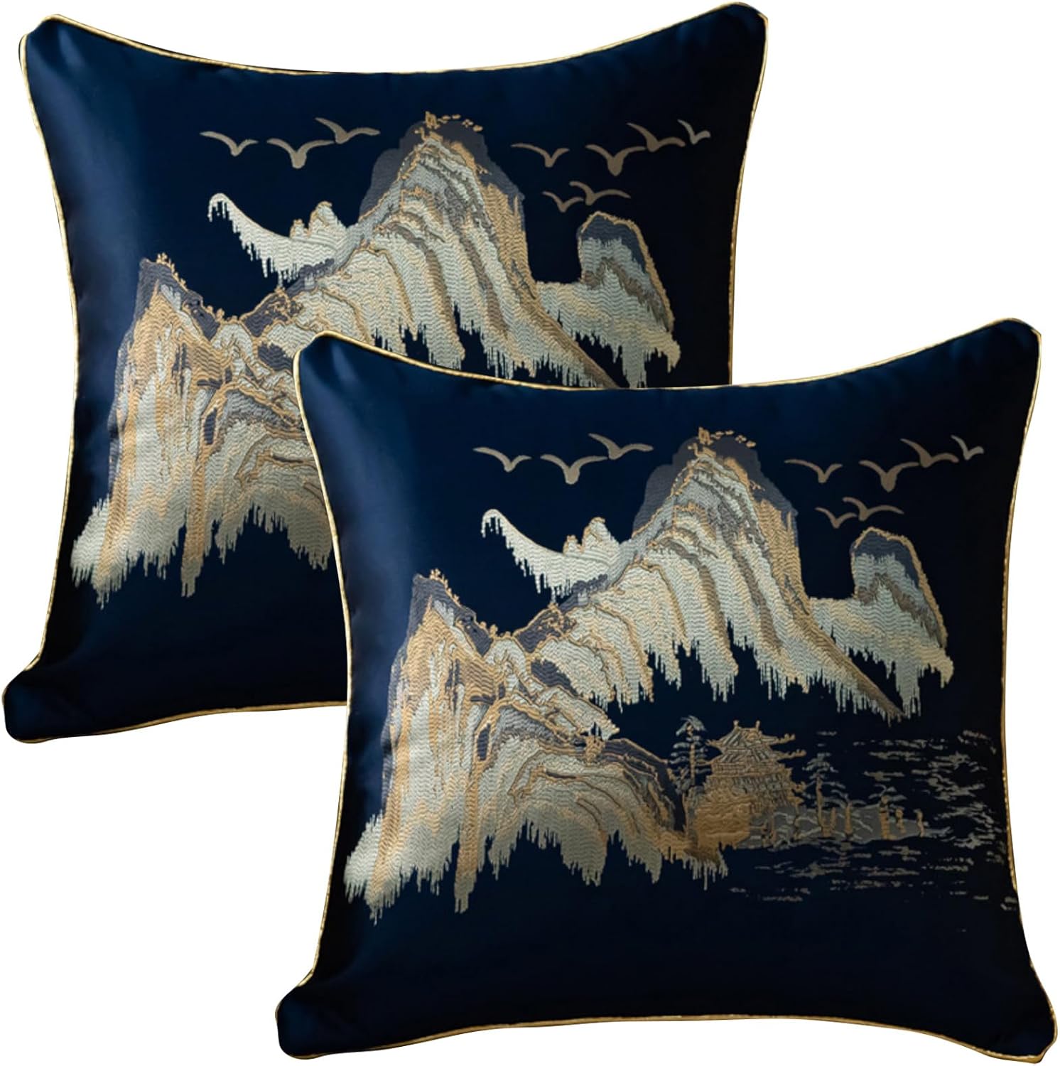 Thumbnail 6 de Traziewell set of 2 cushion covers 45 x 45 cm in blue with hidden zip