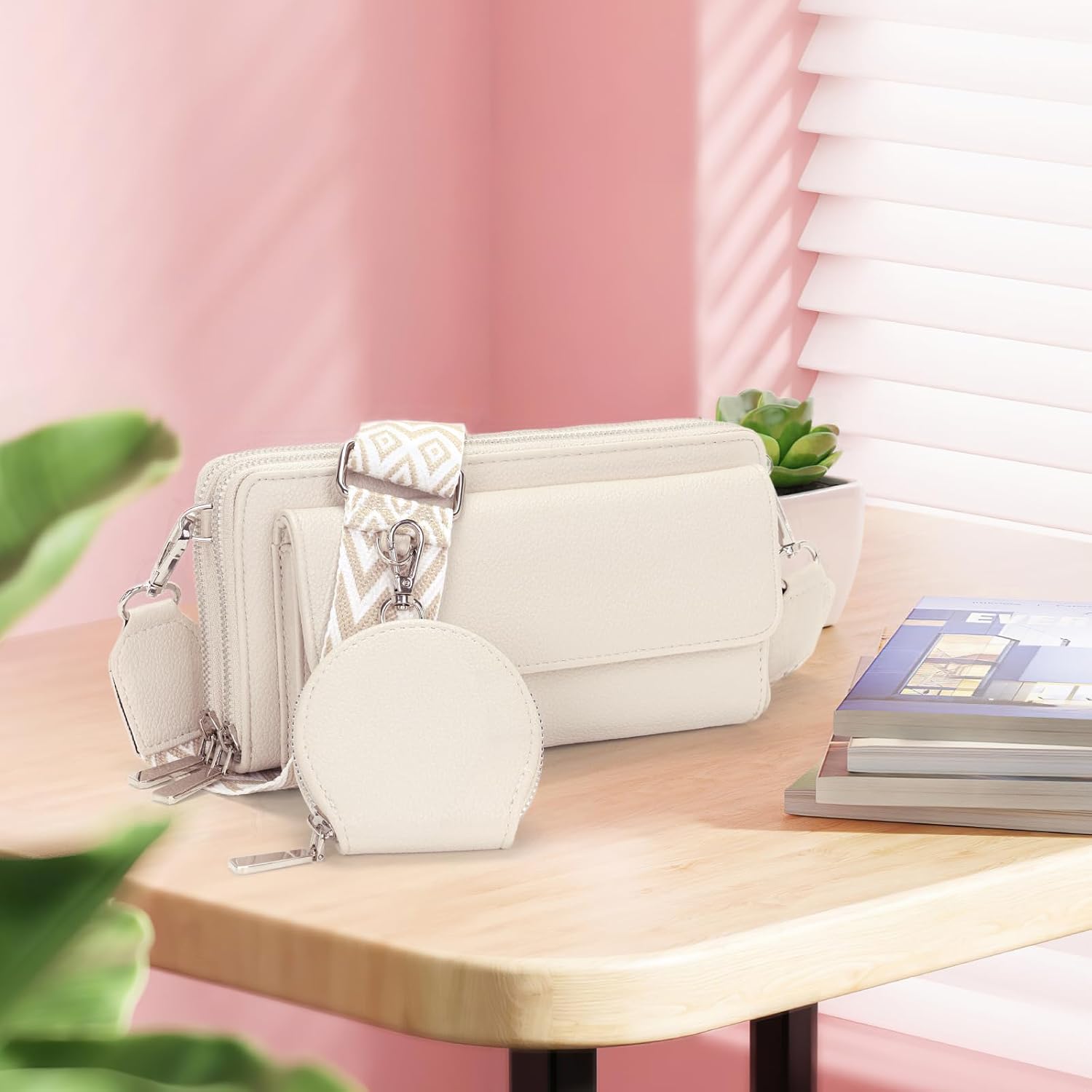 Detalle 2 de Snmoec Handytasche zum Umhängen – Kleine Damen Crossbody mit Kartensteckplatz