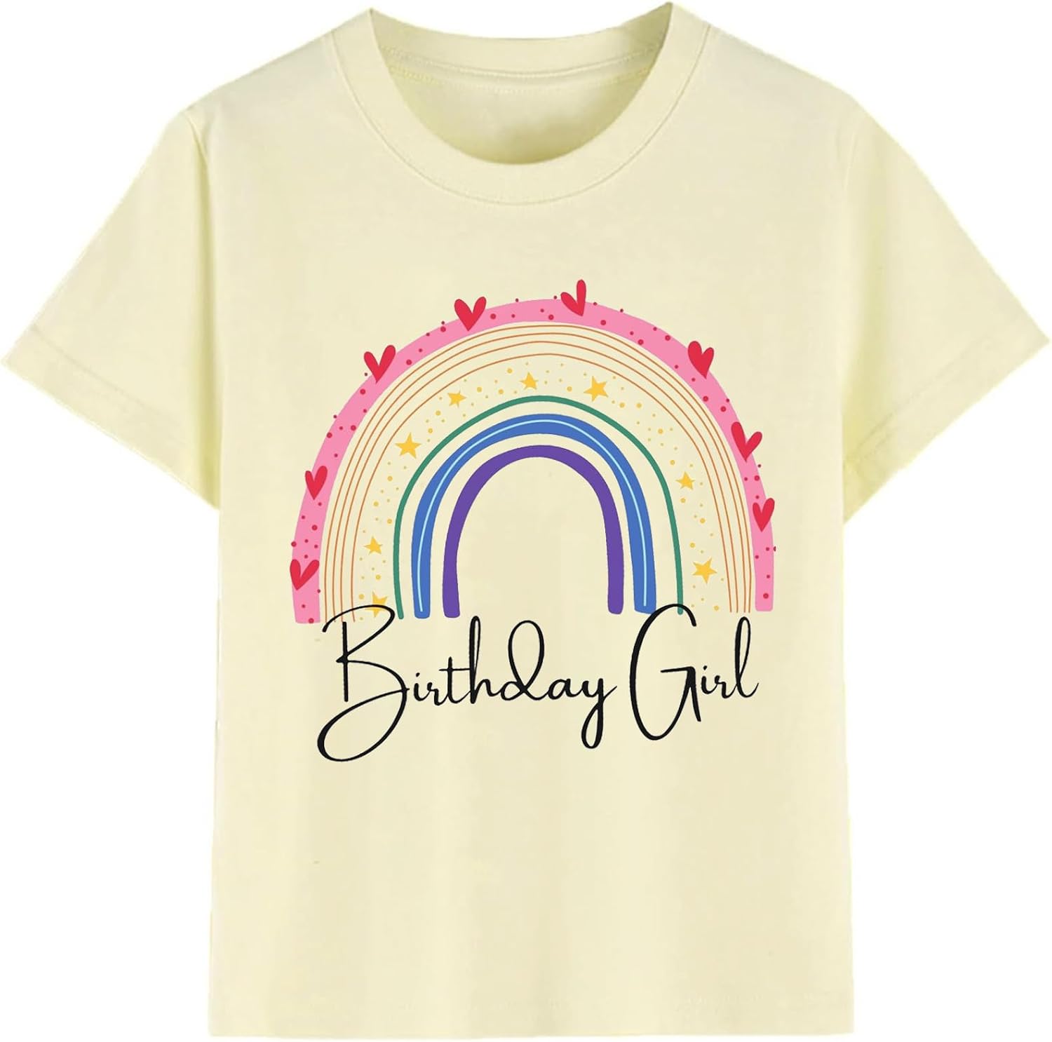 Detalle de Girl Birthday Shirt 2–7T – Cotton Short Sleeve Birthday Girl Tee