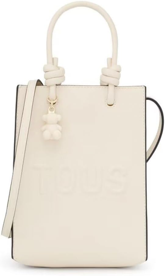 Detalle de TOUS Mini Bolso Pop La Rue New beige con asa ajustable y cierre magnético (20,5 x 16 x 6 cm)