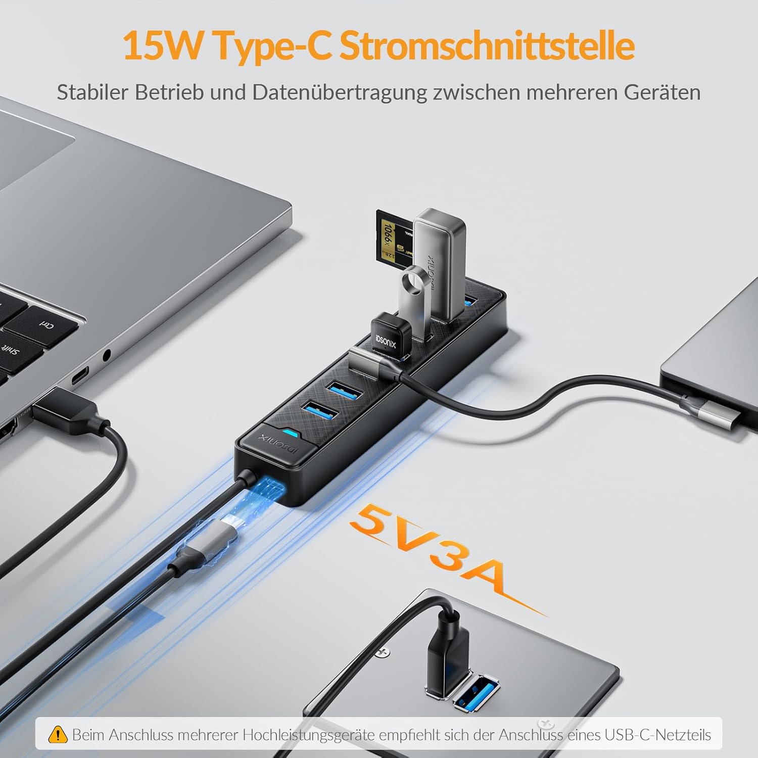 Thumbnail 3 de iDsonix 7-Port USB 3.0 Hub mit 100 cm Kabel