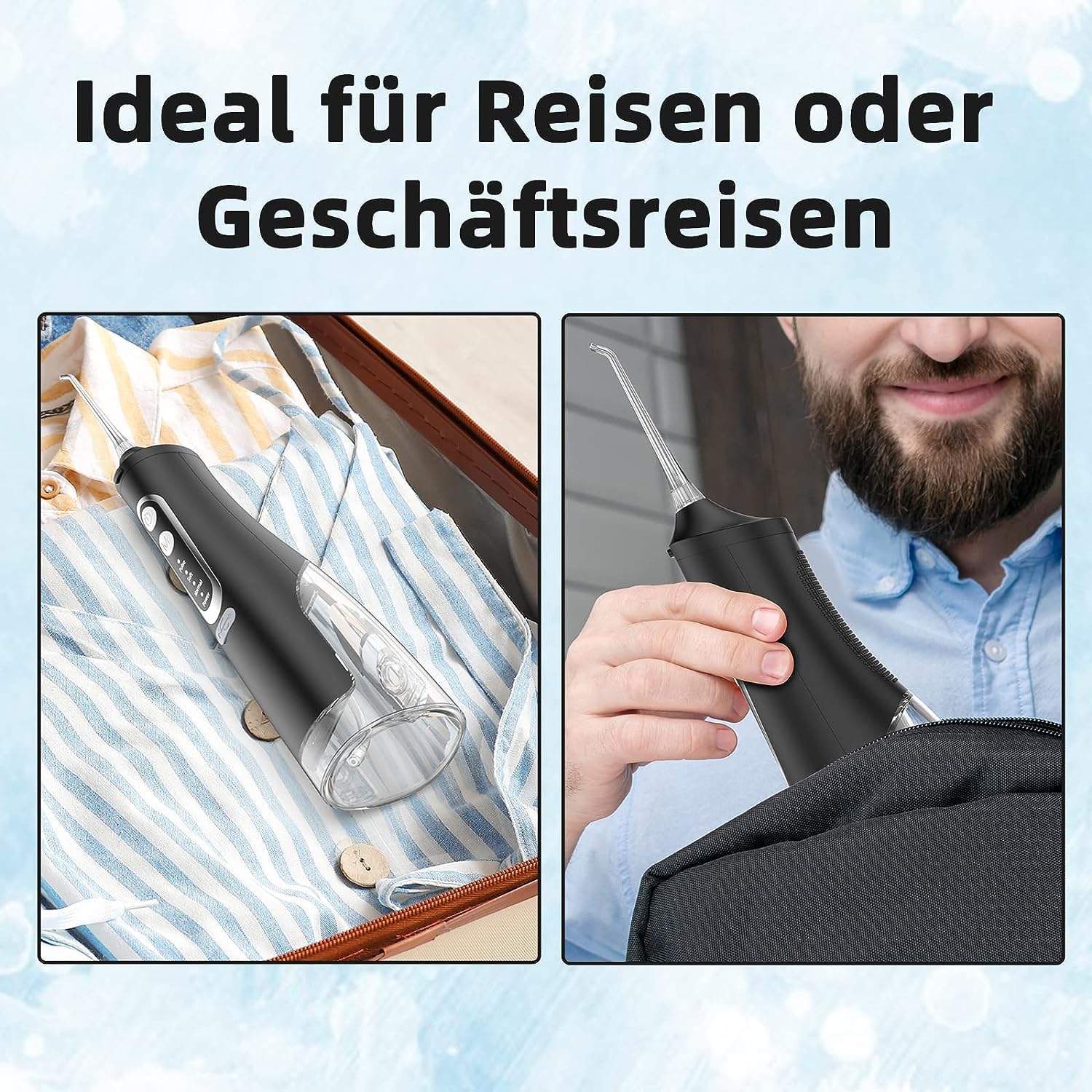Thumbnail 6 de Leistungsstarke Munddusche Elektrischer Zahnreiniger M01 – 4 Modi, 4 Düsen, IPX7, 310 ml Tank