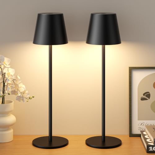Detalle de PreeOtti Tischlampe Kabellos 2er-Set – LED Akku Lampe für Indoor & Outdoor