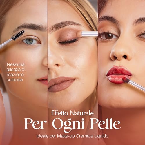 Detalle de PORTENTUM Set Pennelli Make Up 10+2 Premium: kit professionale in fibre sintetiche