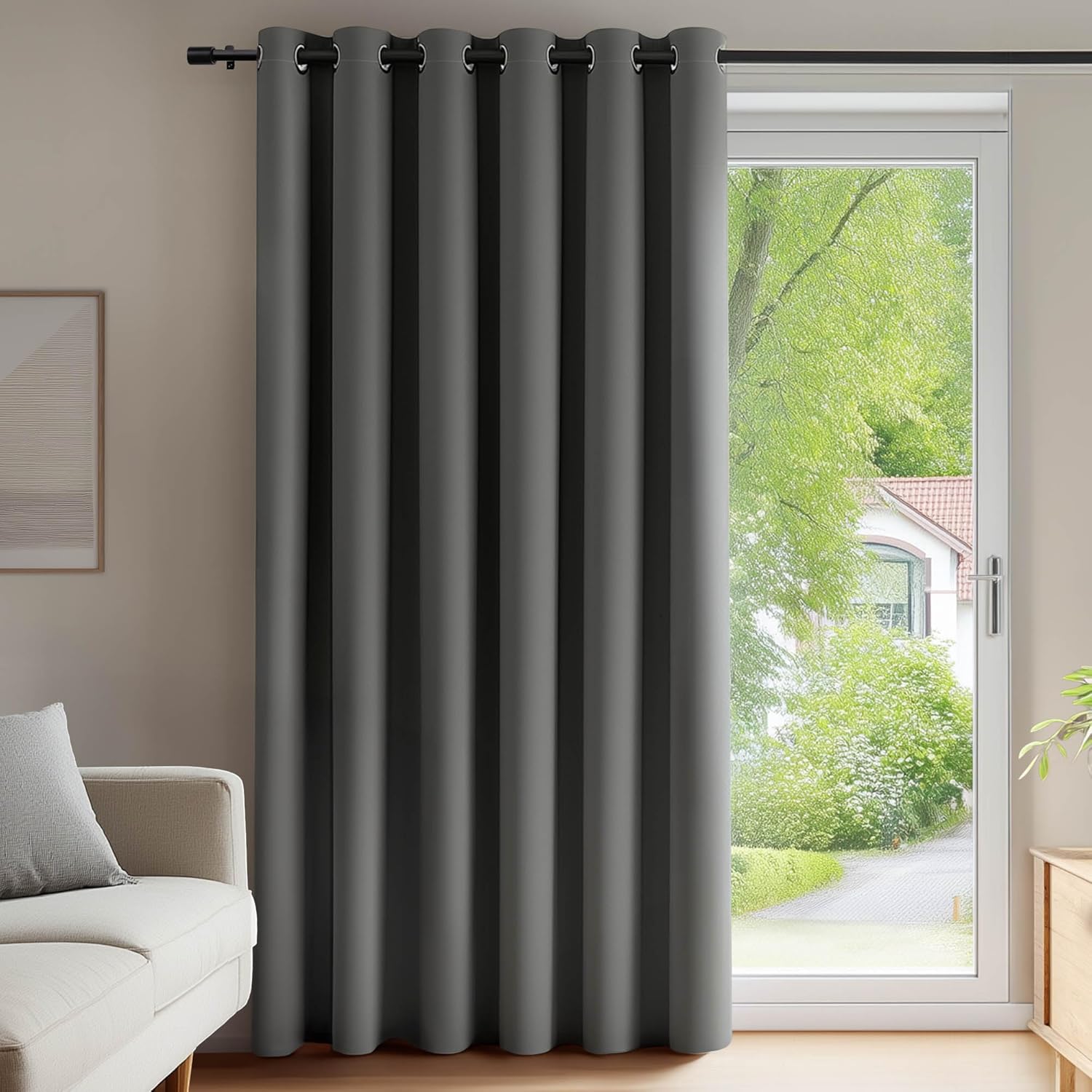 Detalle de Deconovo Tende Oscuranti per Cameretta Bambini 200x270 cm, Grigio Chiaro