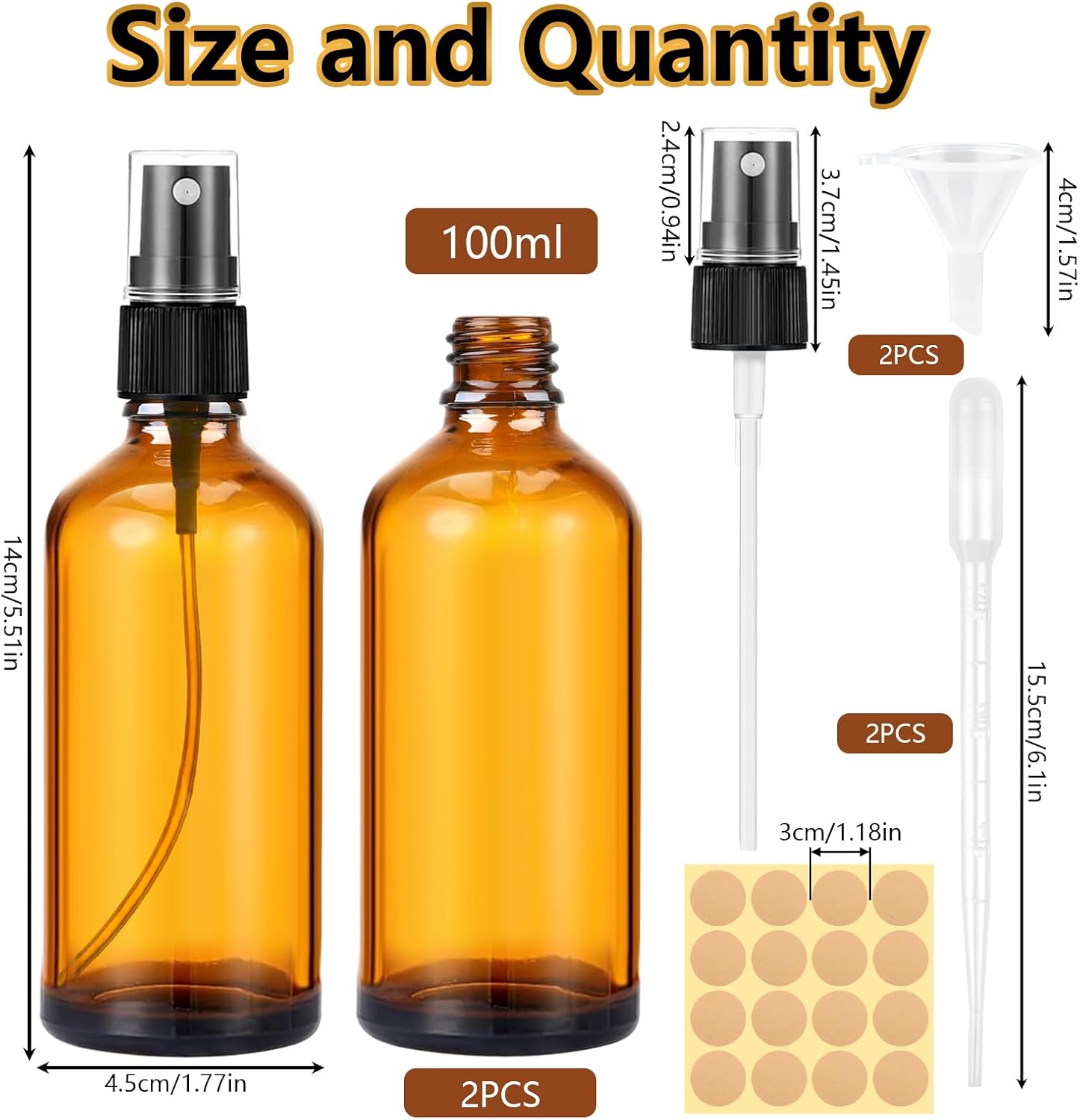 Detalle 2 de 100ml amber fine mist spray bottles