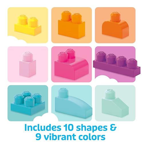 Detalle de MEGA BLOKS Big Building Bag: 60 big blocks, storage bag and pink playset for ages 1+