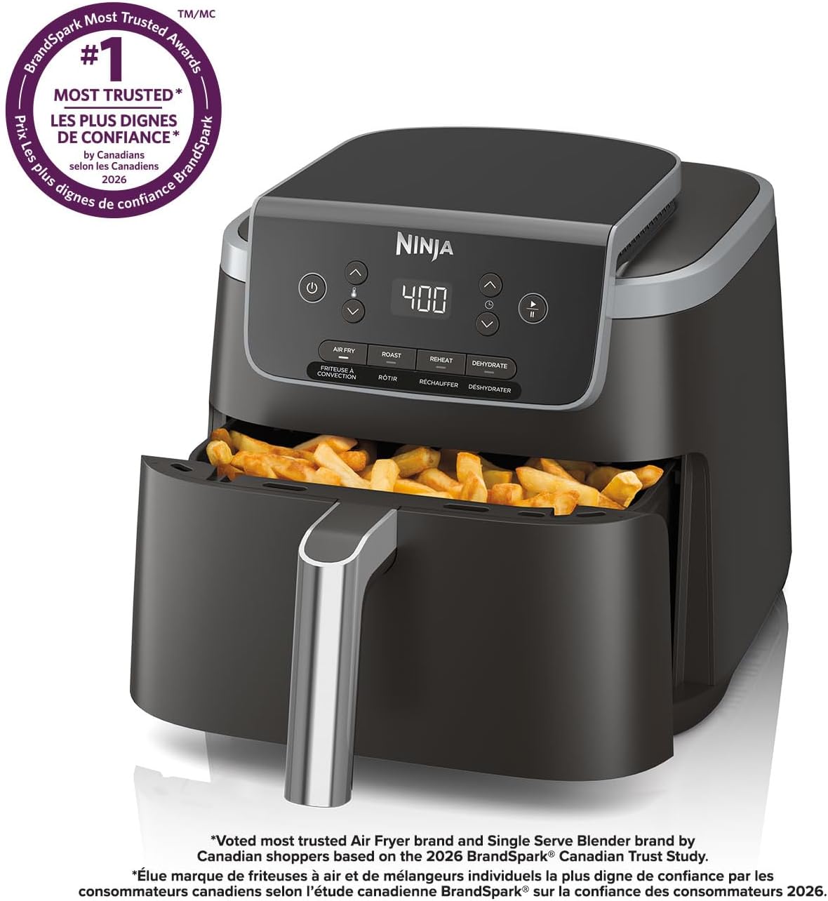 Detalle 2 de Ninja AF141C Air Fryer Pro, 5 QT/4.7 L, 4-in-1, Grey