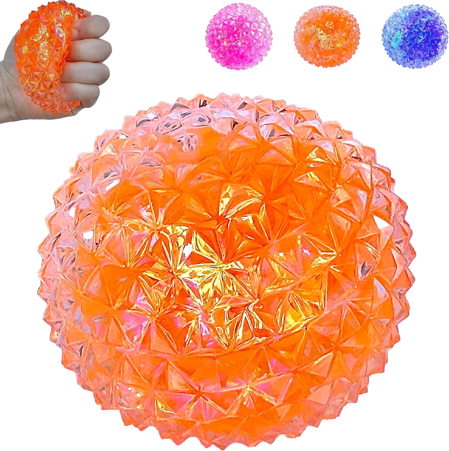 Detalle de Kiedle Premium Diamond Stress Ball, Odor-Free Slow-Rise Sensory Toy