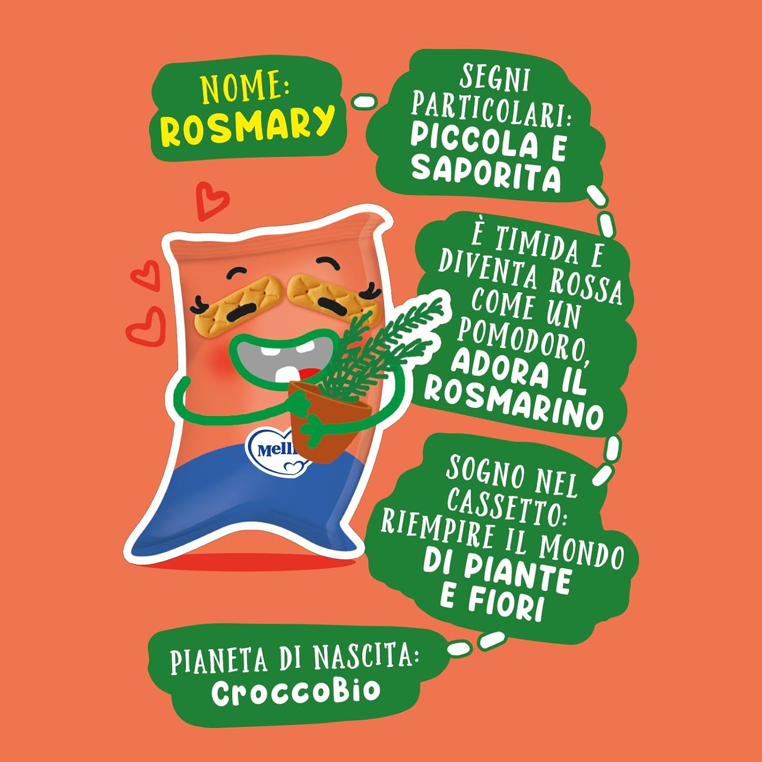 Detalle de Mellin MiniCrock Pomodoro e Rosmarino – Snack biologico per bambini dai 10 mesi (300 g in 10 confezioni da 30 g)