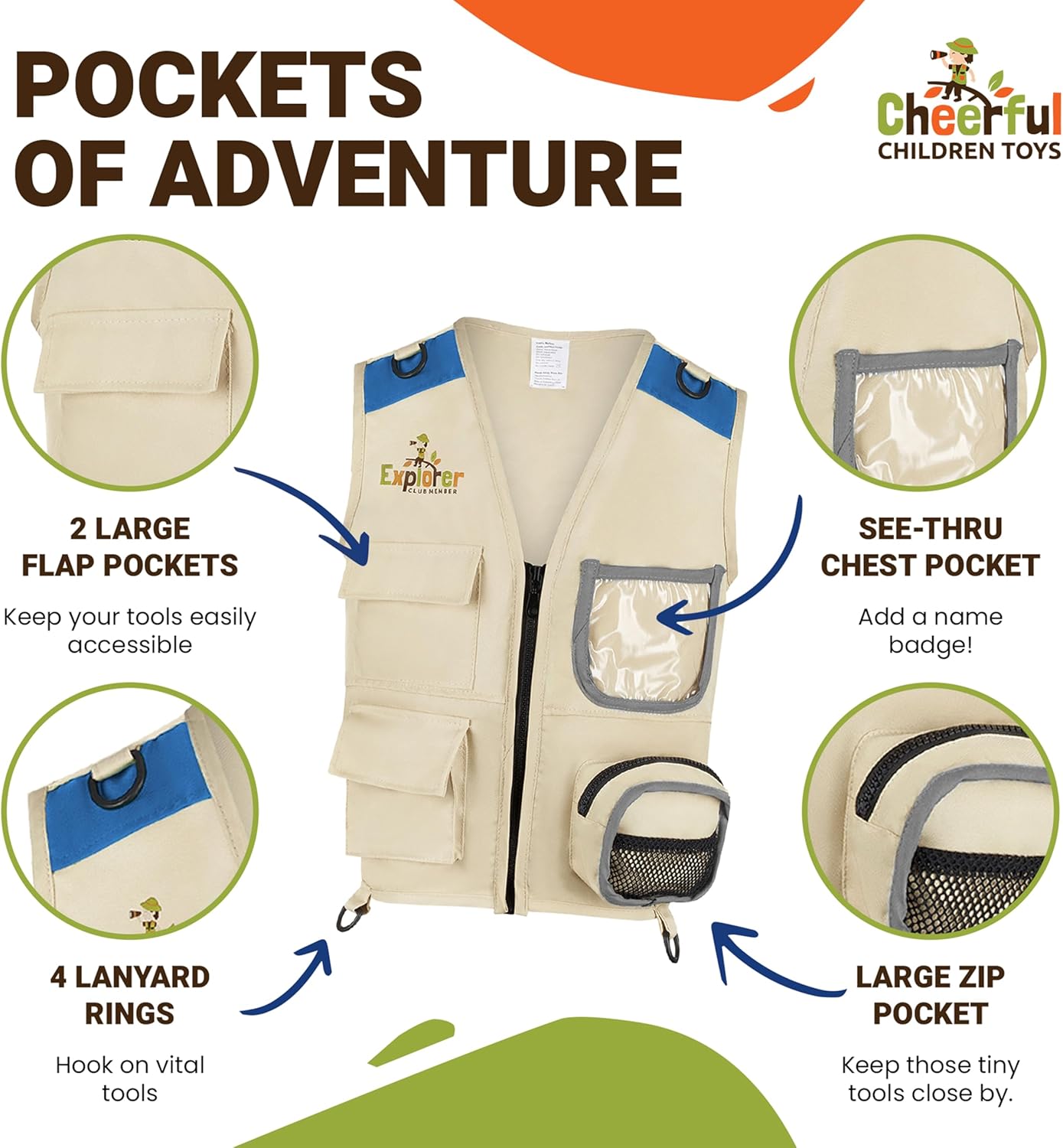 Detalle de Premium Kids Explorer Kit with Sturdy Accessories (Blue) – 3-7 Years