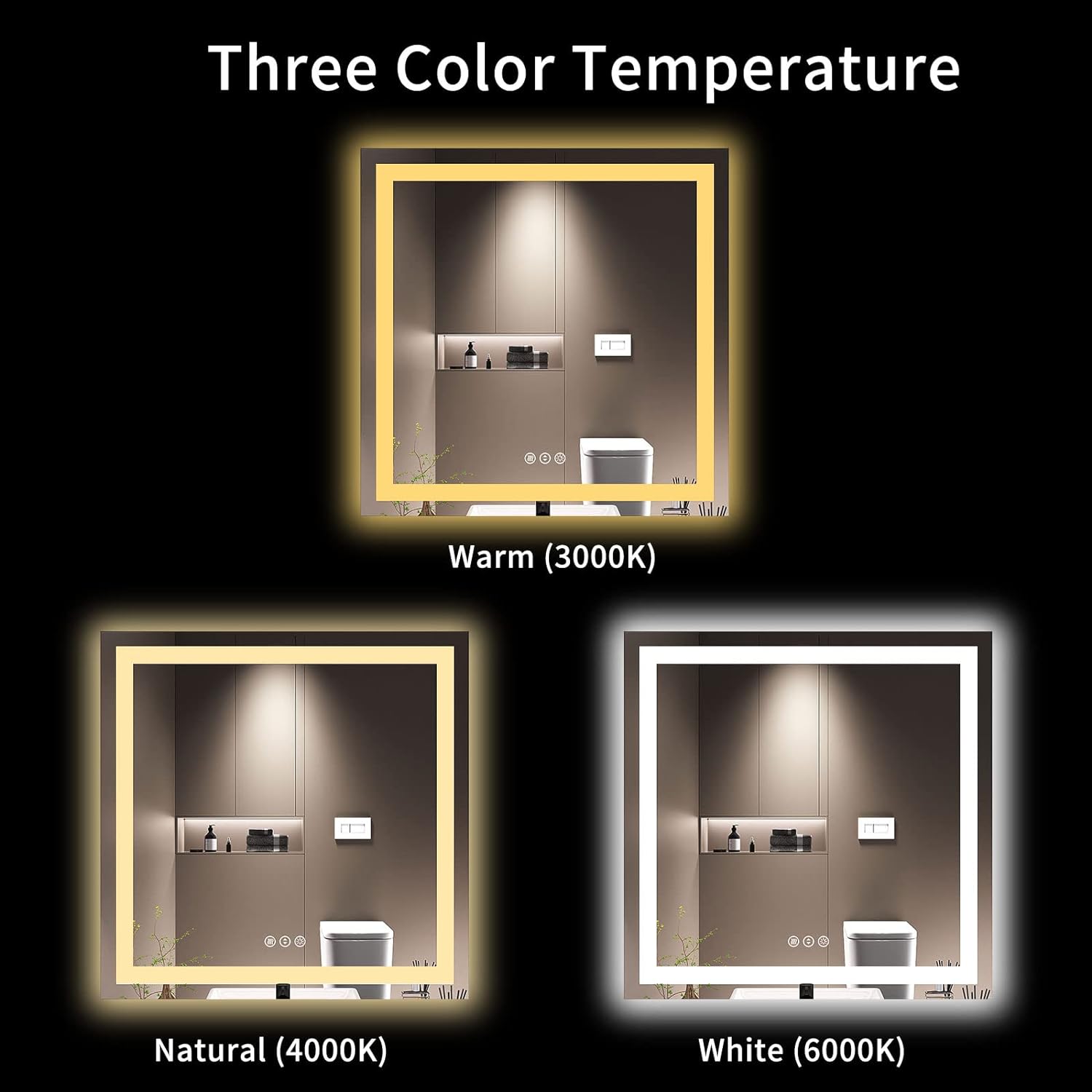 Thumbnail 4 de LOAAO 36x36 LED Bathroom Mirror dimmable