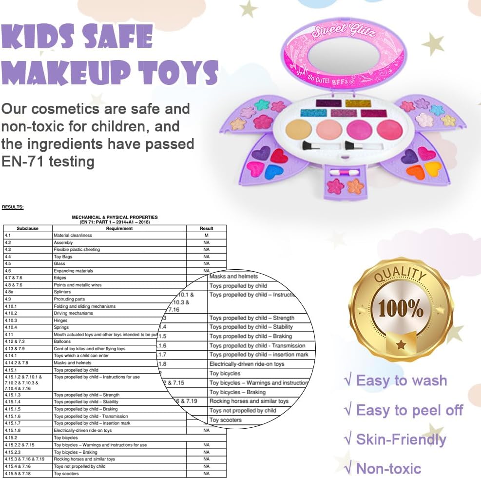 Thumbnail 2 de Aomig 4678367 kindermake-upset met 29 kleuren en 3 kwasten