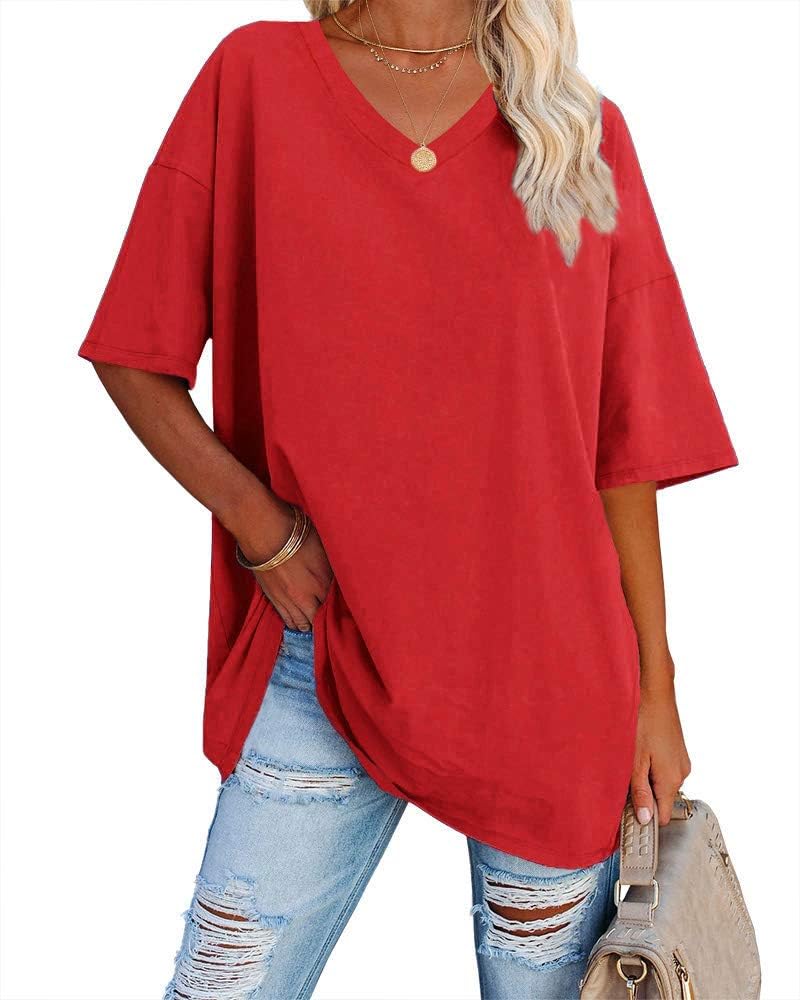 Detalle de Ebifin Oversized V-Neck T Shirt