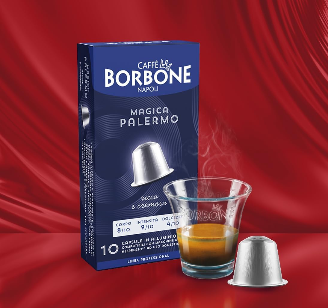 Detalle 2 de Caffè Borbone Miscela Magica Palermo – 100 capsule in alluminio compatibili Nespresso® per macchine domestiche