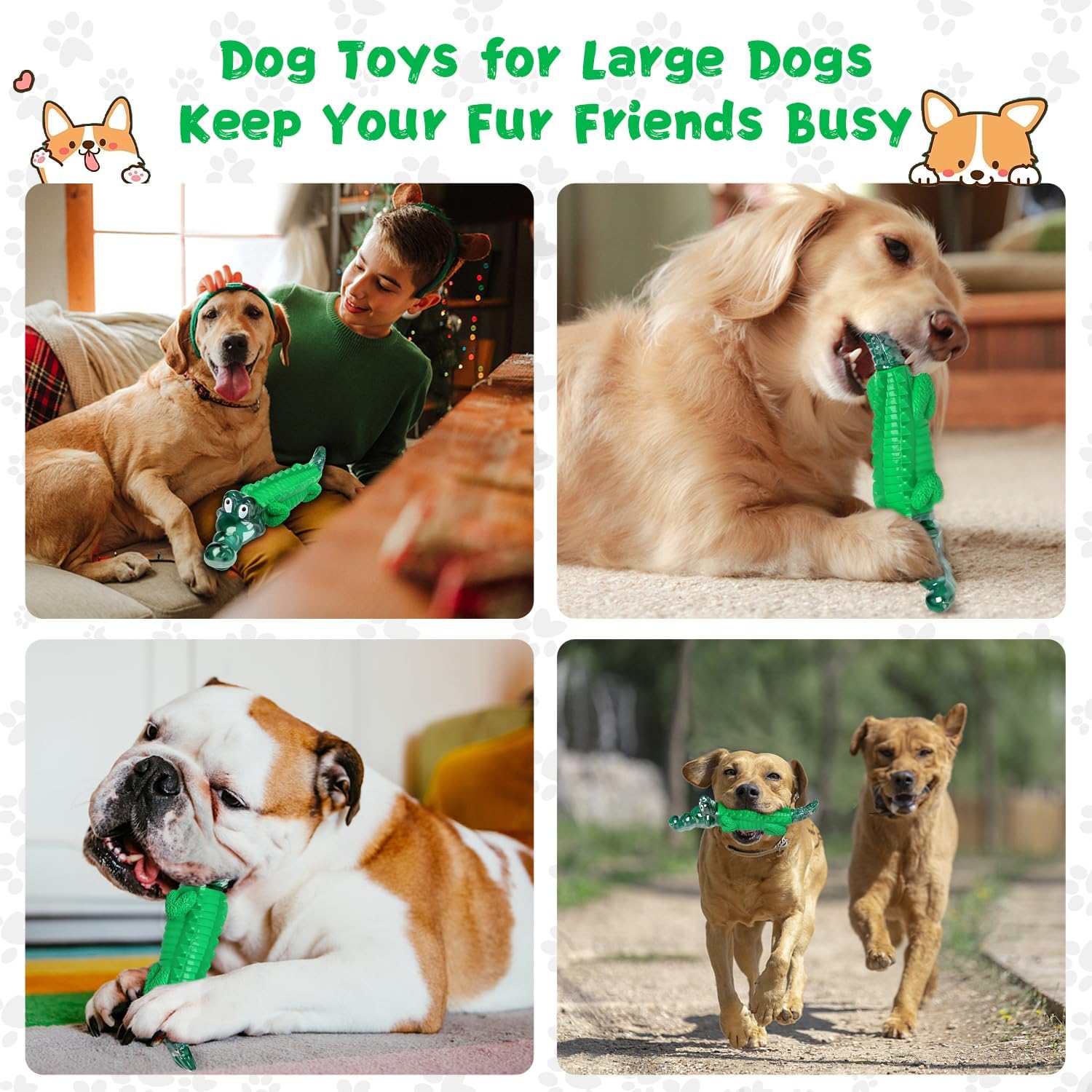 Detalle 1 de Aleath Large Dog Chew Toys for Aggressive Chewers