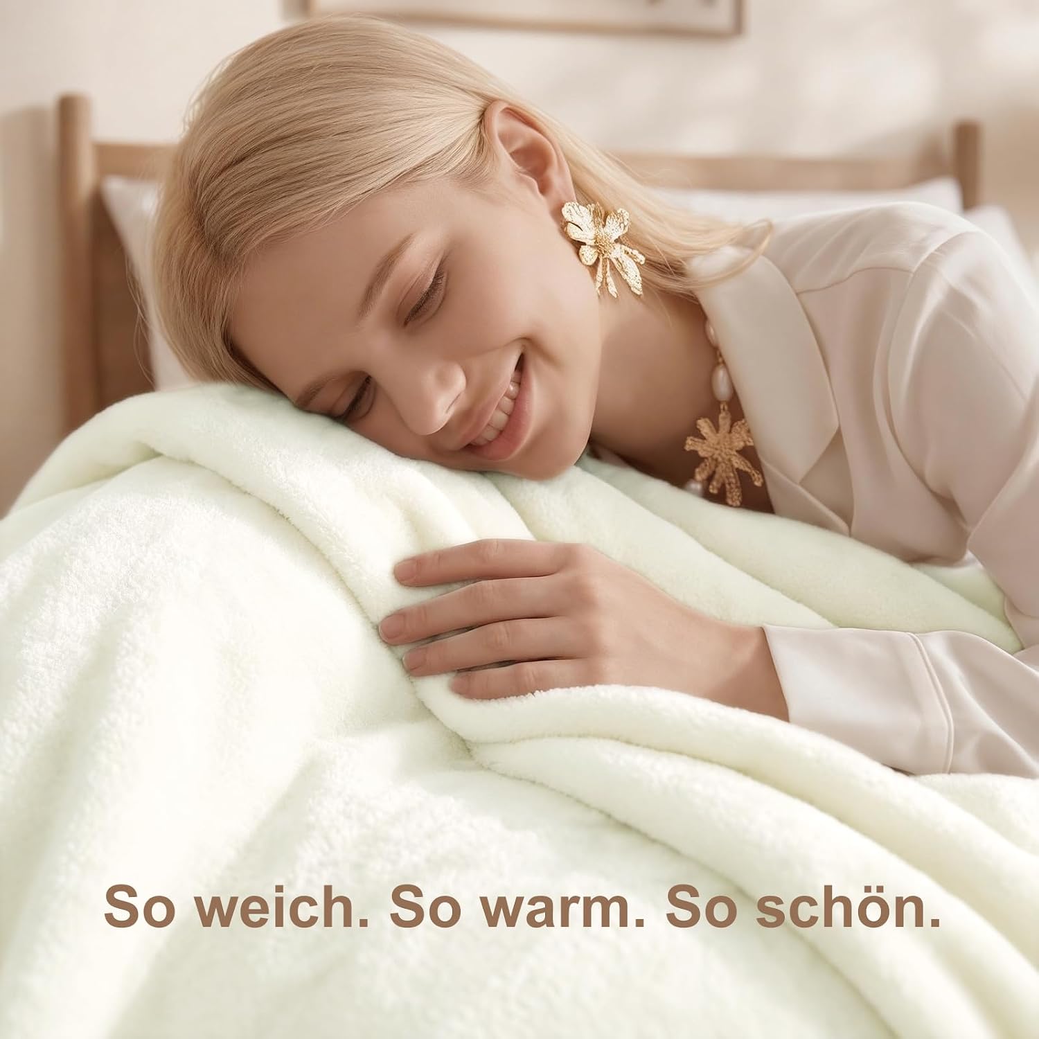 Thumbnail 2 de WAVVE Kuscheldecke Flauschig – Sofadecke 150x200 cm aus Microfaser, Creme
