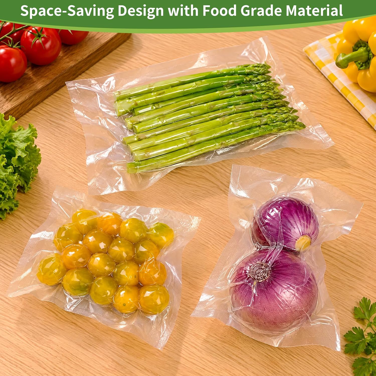 Detalle 1 de O2frepak 200Bags-Quart Size8"x12" Vacuum Sealer Bags, BPA-Free PA+PE, 200 Count