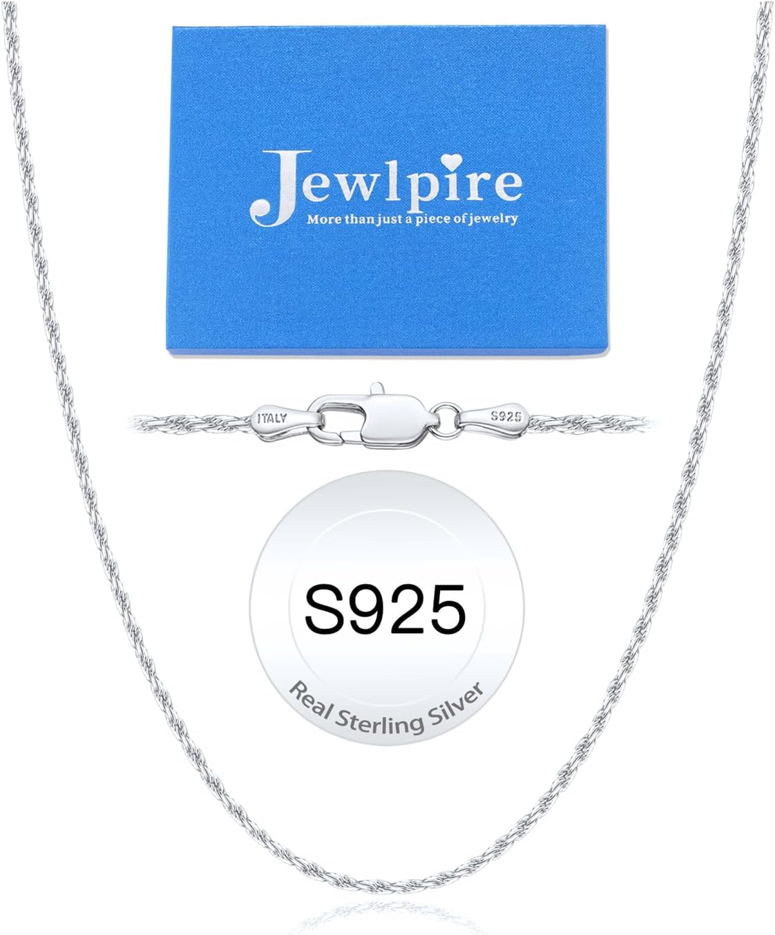 Detalle 2 de Jewlpire Rope Chain Necklace, 1.5mm