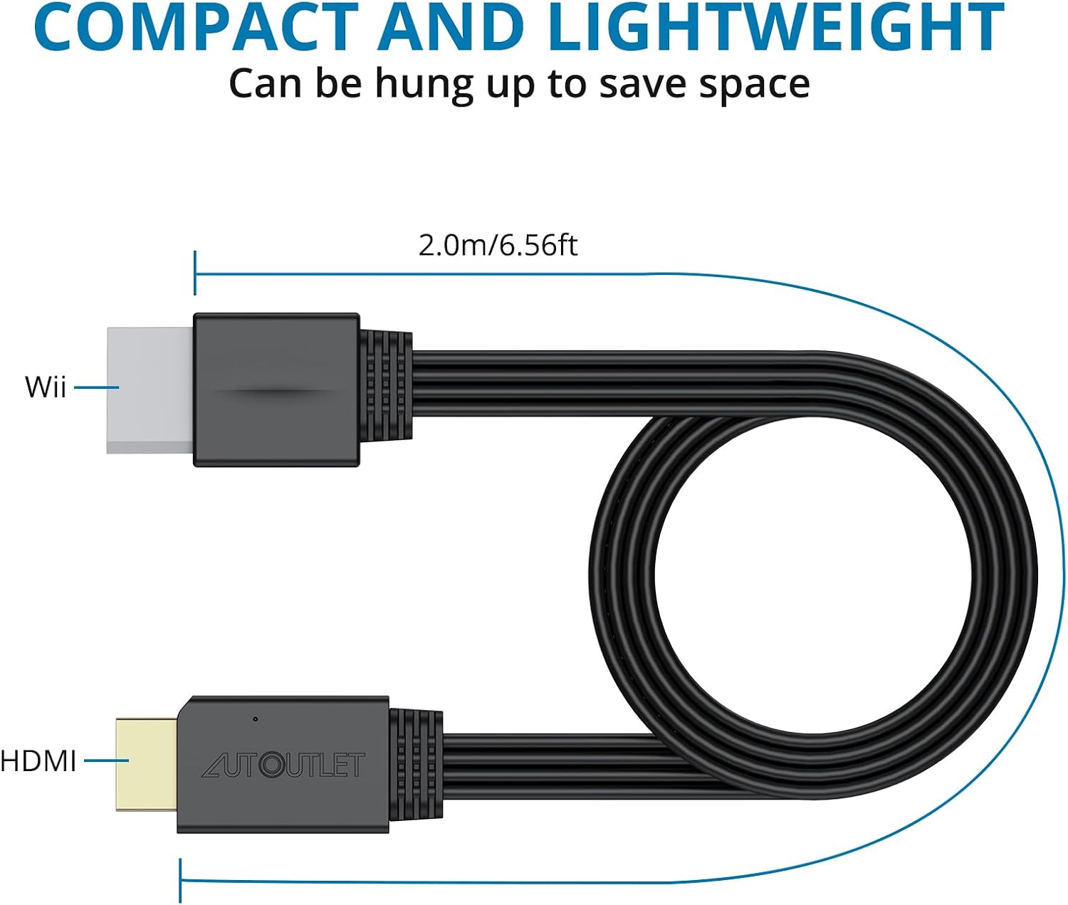 Detalle de AUTOUTLET Wii to HDMI Converter 1080P – 6.5ft/200 cm