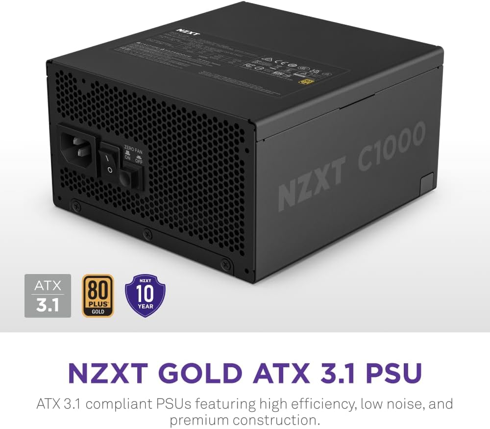 Thumbnail 1 de NZXT C1000 Gold ATX 3.1 Fully Modular 1000W Low-Noise PSU (ATX 3.1, 12V-2x6)