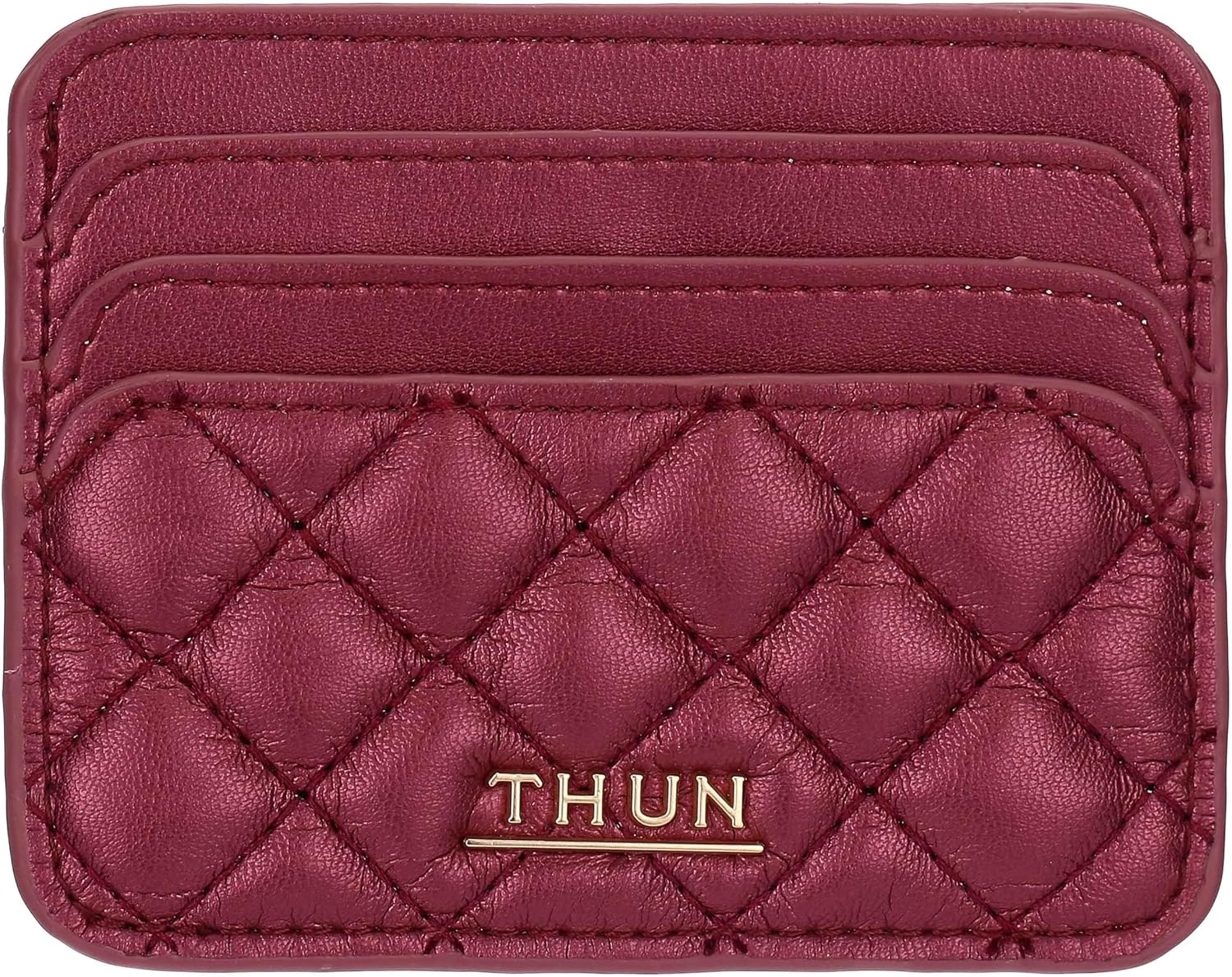 Detalle de THUN porta carte cherry piccolo in ecopelle – Collezione Sempre con me