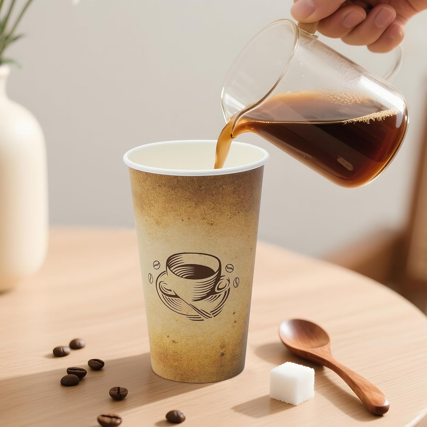 Thumbnail 6 de Clawsoff 180 Pack 16 oz Disposable Paper Coffee Cups
