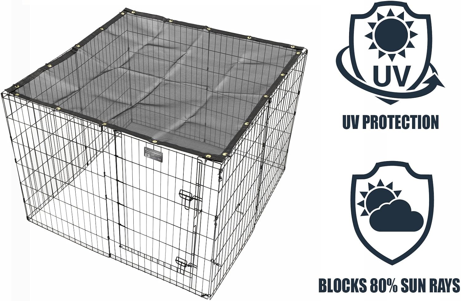 Detalle de MidWest Homes for Pets 540-SS copertura parasole in rete UV per recinti da 122×122 cm, nero