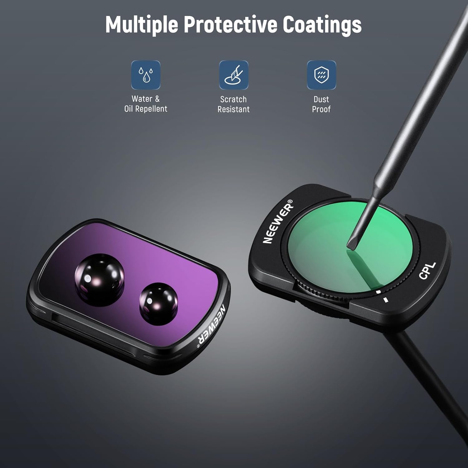 Thumbnail 5 de NEEWER Magnetic ND Filter Set for DJI Osmo Pocket 4 & 3 (6 Pack) with CPL & UV Filters