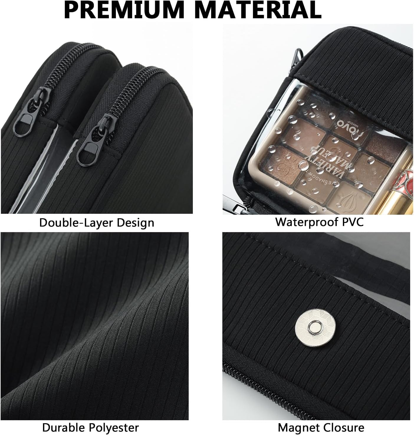 Thumbnail 4 de SEPWIK Travel Makeup Bag: Clear Waterproof PVC 2-in-1 Detachable Toiletry Organizer