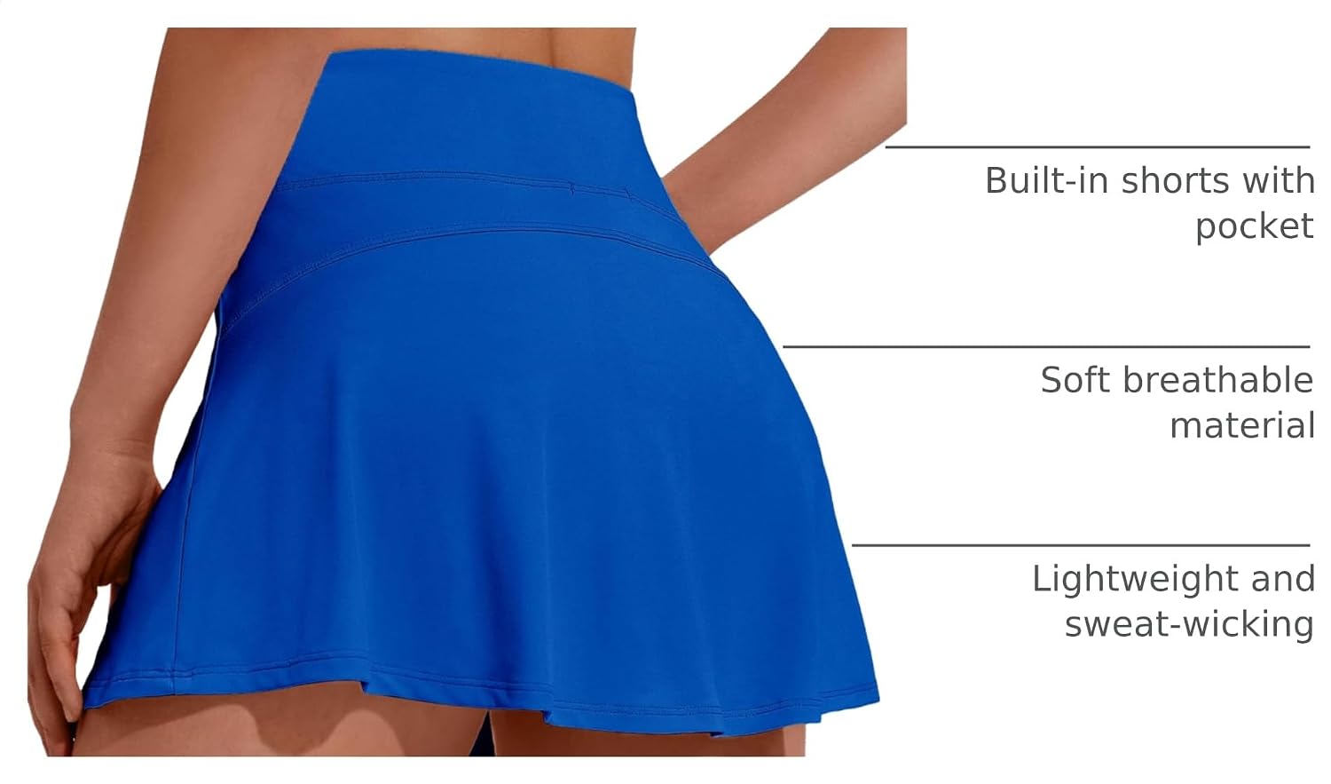 Thumbnail 3 de PINSPARK Women's Pleated Athletic Skort with Built-in Shorts and Pocket