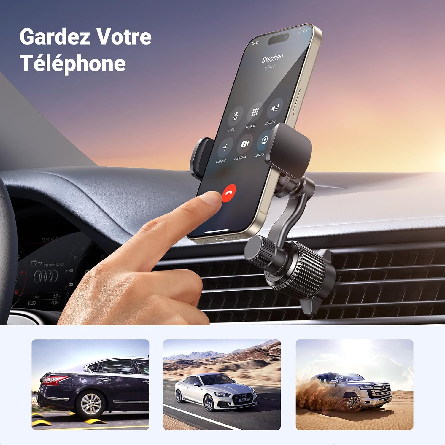 Detalle 2 de UGREEN Support Téléphone Voiture Rotation 360 Degrés